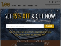 Get 15% OFF Your Next Purchase at Lee Jeans
